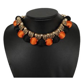 Orange collar-necklace 1