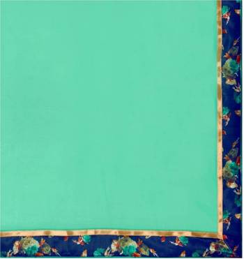 Green Printed Georgette Saree With Blouse 4