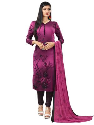 Purple Printed Crepe Salwar 1