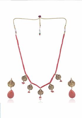Jania Coral Temple Necklace Set 1