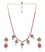 Jania Coral Temple Necklace Set