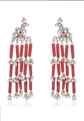 Mayura Polki And Coral Earrings 2