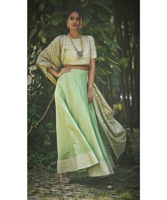 Pastel Green Bling Ghaghra Set 2