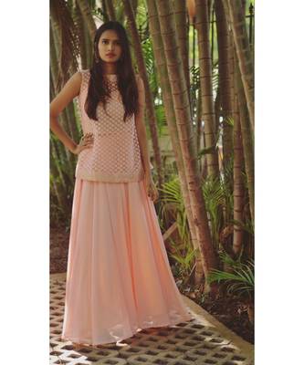 Pink Star Top Ghaghra Set 1