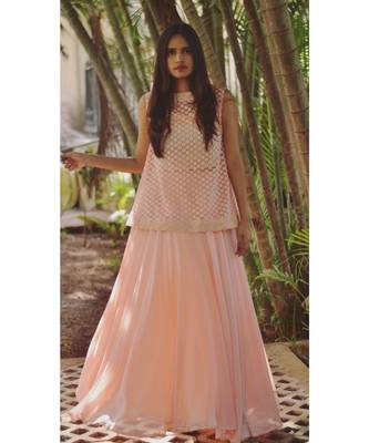 Pink Star Top Ghaghra Set 2