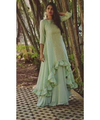 Green Atrang Ghaghra Set 1