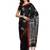 Black printed silk blend saree with blouse