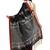 Black printed silk blend saree with blouse