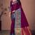 Maroon jacquard  cotton silk saree with blouse