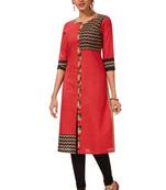 Red printed cotton kurtis