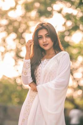 White Georgette Embroidered Semi Stitched Anarkali Suit 3