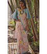 Pink Floral Saree With Blouse