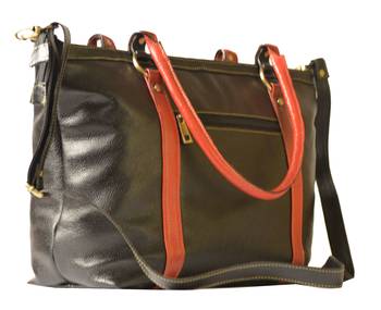 Genuine large multipurpose leather laptop handbags for women cum shoulder bag (pure leather bag) (Black) 3