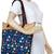 Lychee Bags Canvas Blue Floral Printed Shopper Tote Bag
