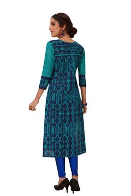 Green printed cotton  kurtis 2