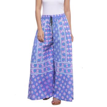 Purple Cotton Printed Palazzo 1