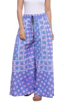 Purple Cotton Printed Palazzo