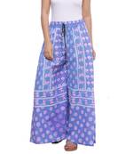 Purple Cotton Printed Palazzo
