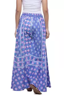 Purple Cotton Printed Palazzo