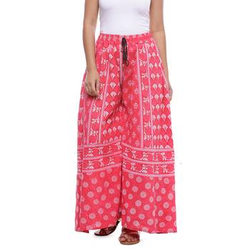 Pink Cotton Printed Palazzo 1