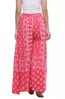 Pink Cotton Printed Palazzo