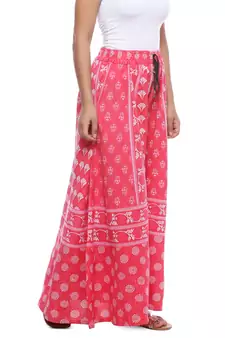 Pink Cotton Printed Palazzo