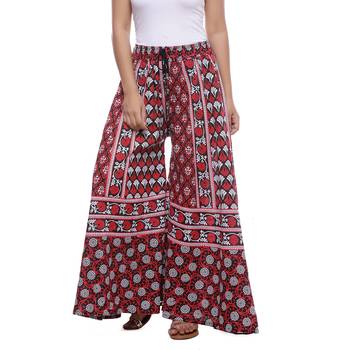 Black Cotton Printed Palazzo 1