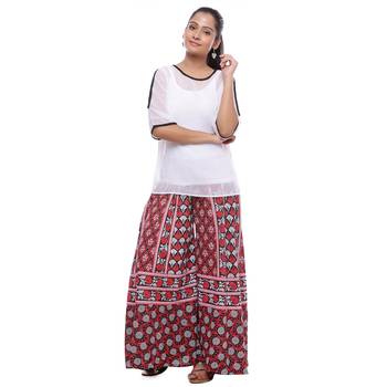 Black Cotton Printed Palazzo 3