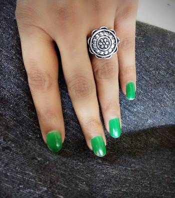 Engraved Small German Silver Finger Ring 1