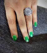 Engraved Small German Silver Finger Ring