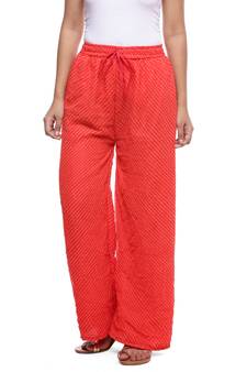 Red Chiffon Printed Palazzo