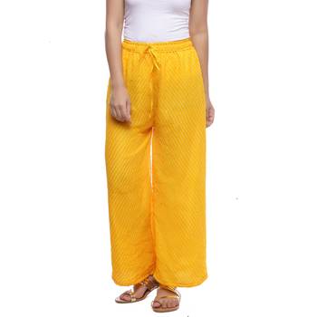 Yellow Chiffon Printed Palazzo 1