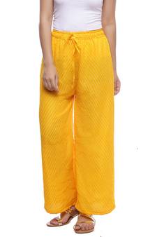 Yellow Chiffon Printed Palazzo