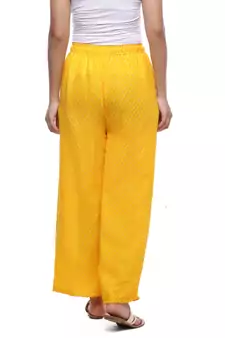 Yellow Chiffon Printed Palazzo
