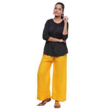 Yellow Chiffon Printed Palazzo 3