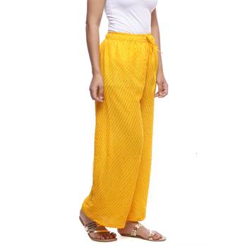 Yellow Chiffon Printed Palazzo 4