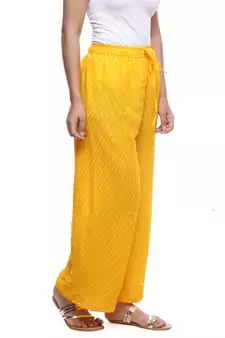Yellow Chiffon Printed Palazzo