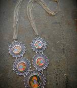 Radhakrishna Photoframe Handmade German Silver Necklace