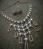Contemporary German Silver Necklace Set With Round Ear Studs