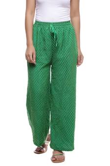 Green Chiffon Printed Palazzo