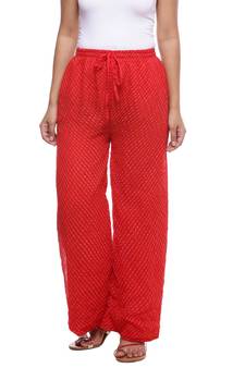 Red Chiffon Printed Palazzo