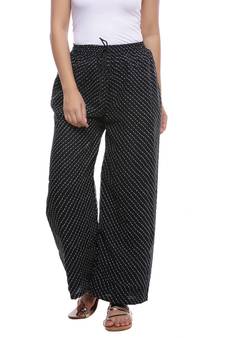 Black Chiffon Printed Palazzo