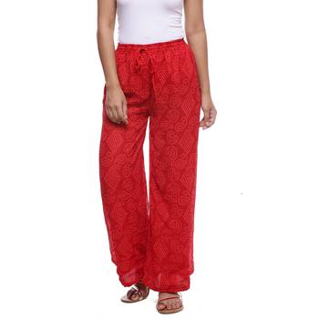 Red Chiffon Printed Palazzo 1
