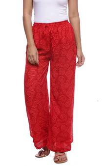 Red Chiffon Printed Palazzo