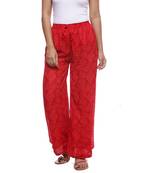 Red Chiffon Printed Palazzo