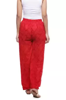 Red Chiffon Printed Palazzo