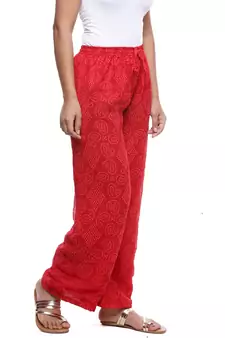 Red Chiffon Printed Palazzo