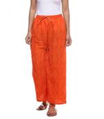 Orange Chiffon Printed Palazzo