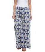 White Cotton Printed Palazzo