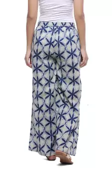 White Cotton Printed Palazzo